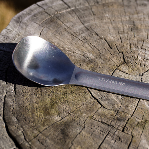 Titanium long handled spoon, backpacking and camping, Canada