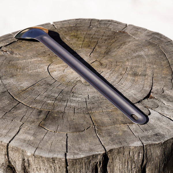 Titanium long handled spoon, backpacking and camping, Canada